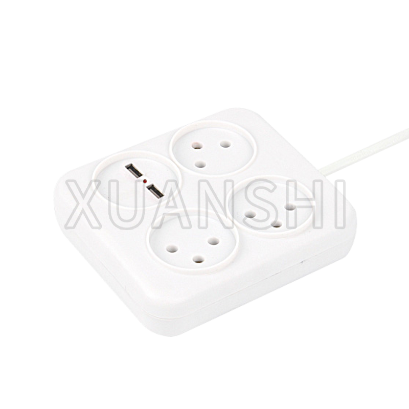 দুটি USB পোর্ট JL-10A, XS-XB3U সহ ইসরায়েল 3 ওয়ে পাওয়ার স্ট্রিপ